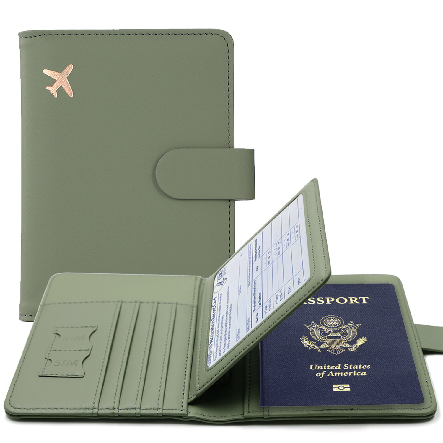Leather Passport Cover - Capa para passaporte rfid, porta-passaporte multifuncional,