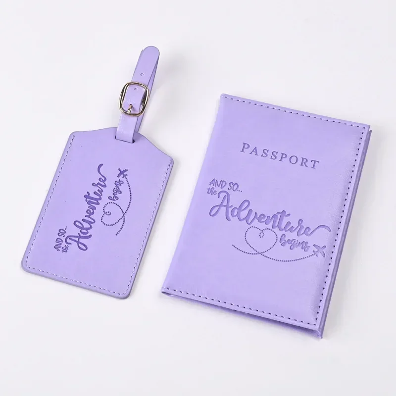Leather Passport Cover - Novo roxo couro do plutônio titular