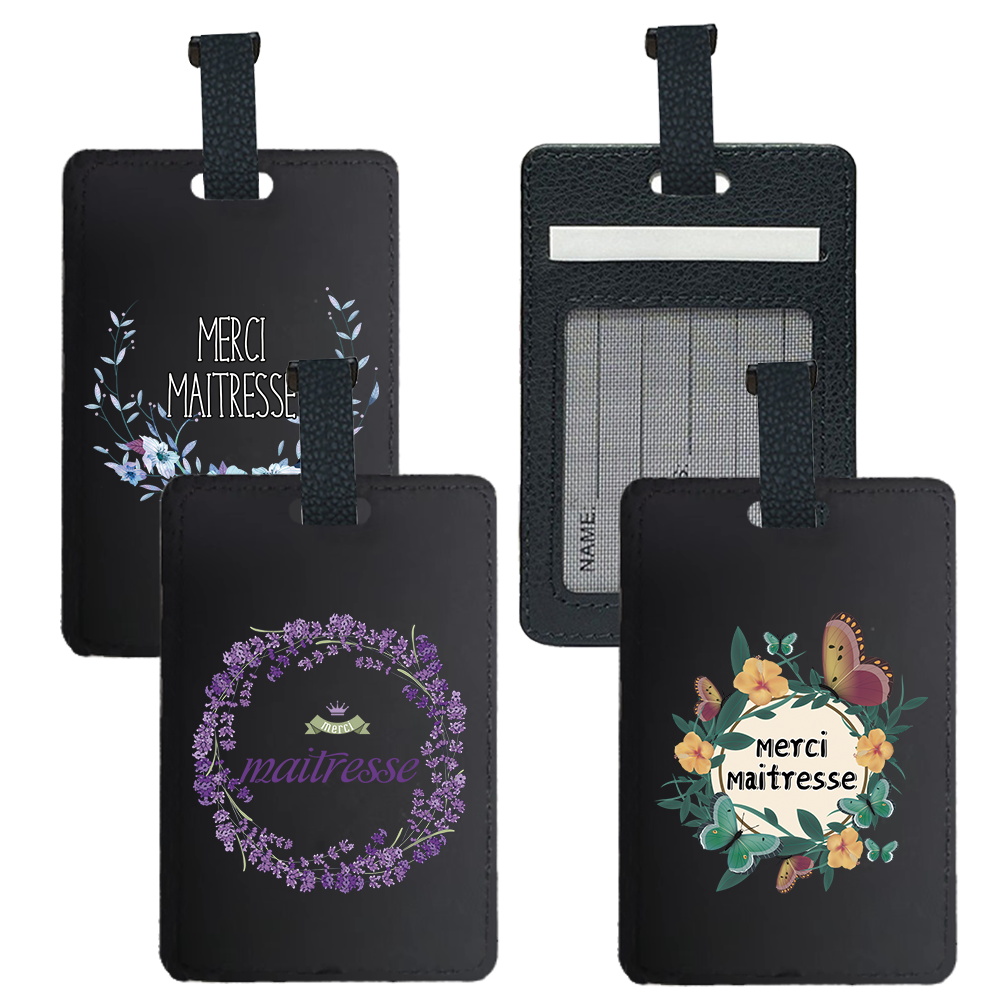 Leather Passport Cover - Etiqueta de bagagem de viagem portátil